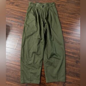 Vintage 80s 90s Lancelotti High Waist Olive Green Pleated Baggy Balloon Pants